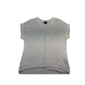 Nue Options petites Women's white top with sequins Size S (0220)